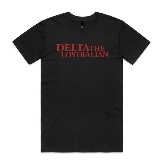 LOSTRALIAN T-Shirt (Black/red print)